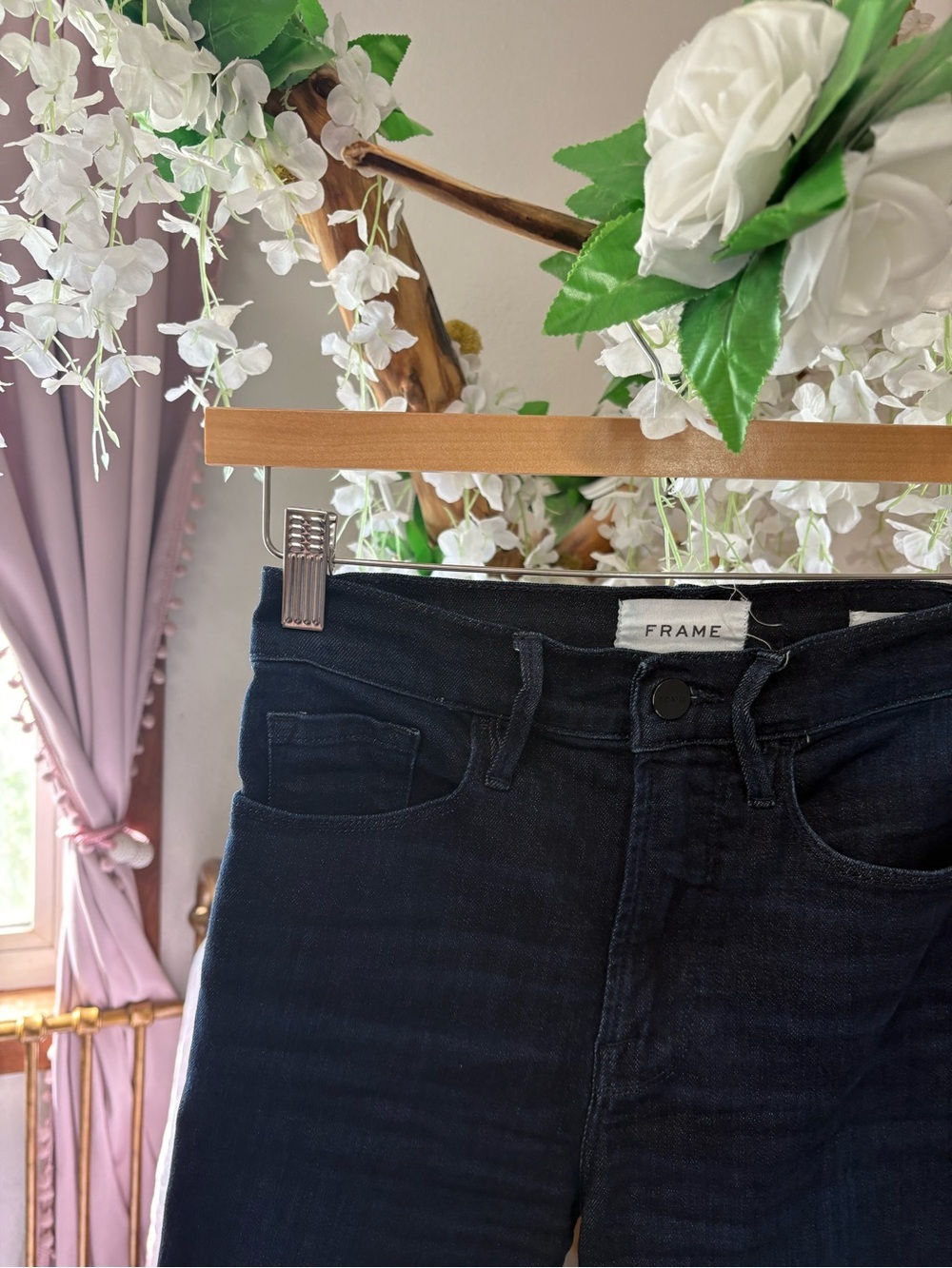 Frame Denim Slim Straight-Leg Jeans in Dark Indigo Wash - Picture 3 of 6
